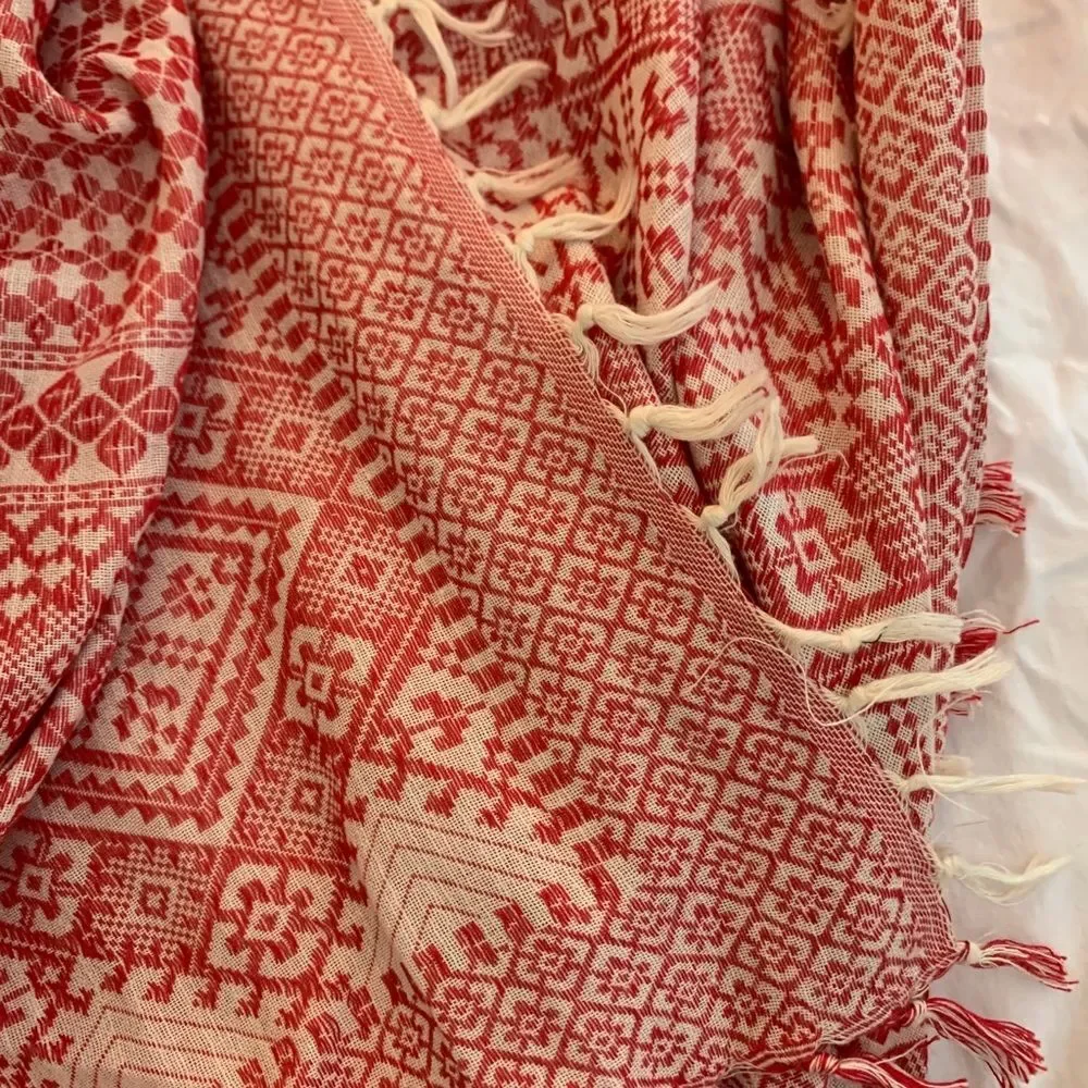 Madewell Red Patterned Scarf